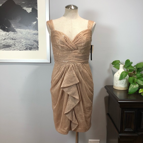 David Meister Dresses & Skirts - NWT David Meister tan/gold sequin dress Sz 8